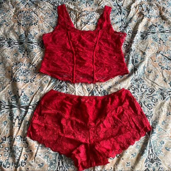 Other - Lingerie 2 piece set red small panties small top